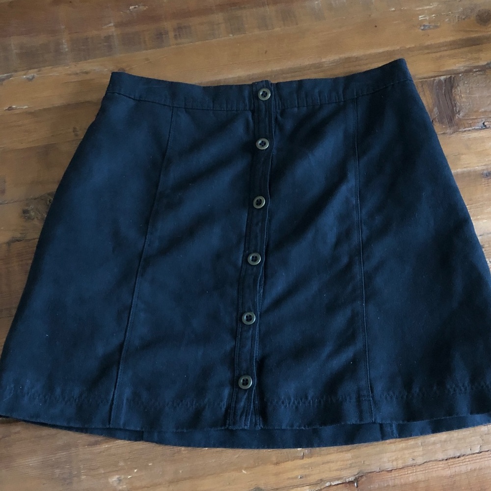 Hollister Black Button-Front Mini Skirt EUC size 3